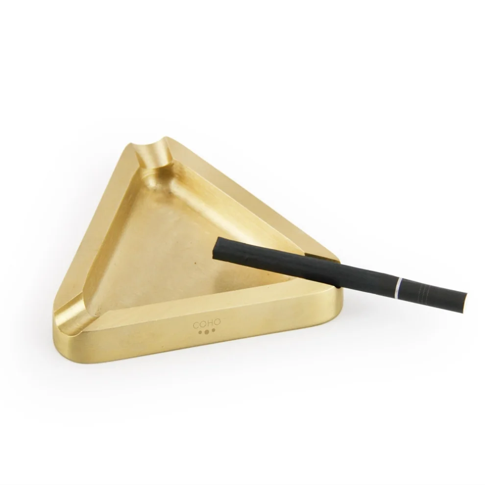 Coho Objet	 - Brass Cigar Holder & Ashtray & Match Holder Gift Set
