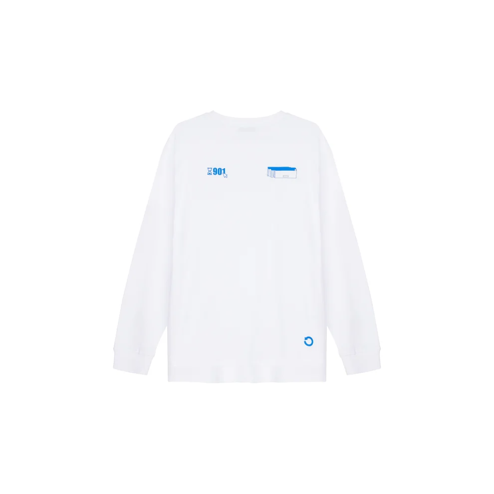 Flatout901 - Long Sleeve White Tişört