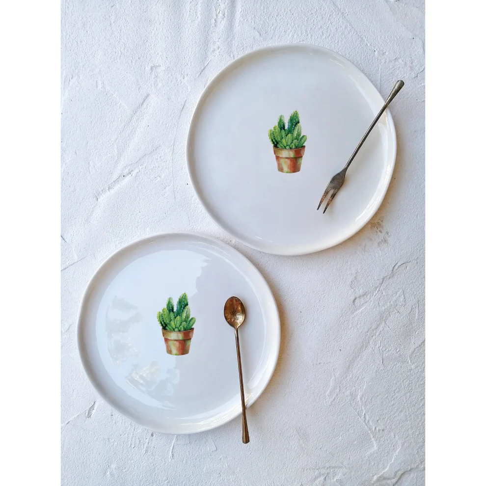 Fusska Handmade Ceramics - Cactus Plate -ıv