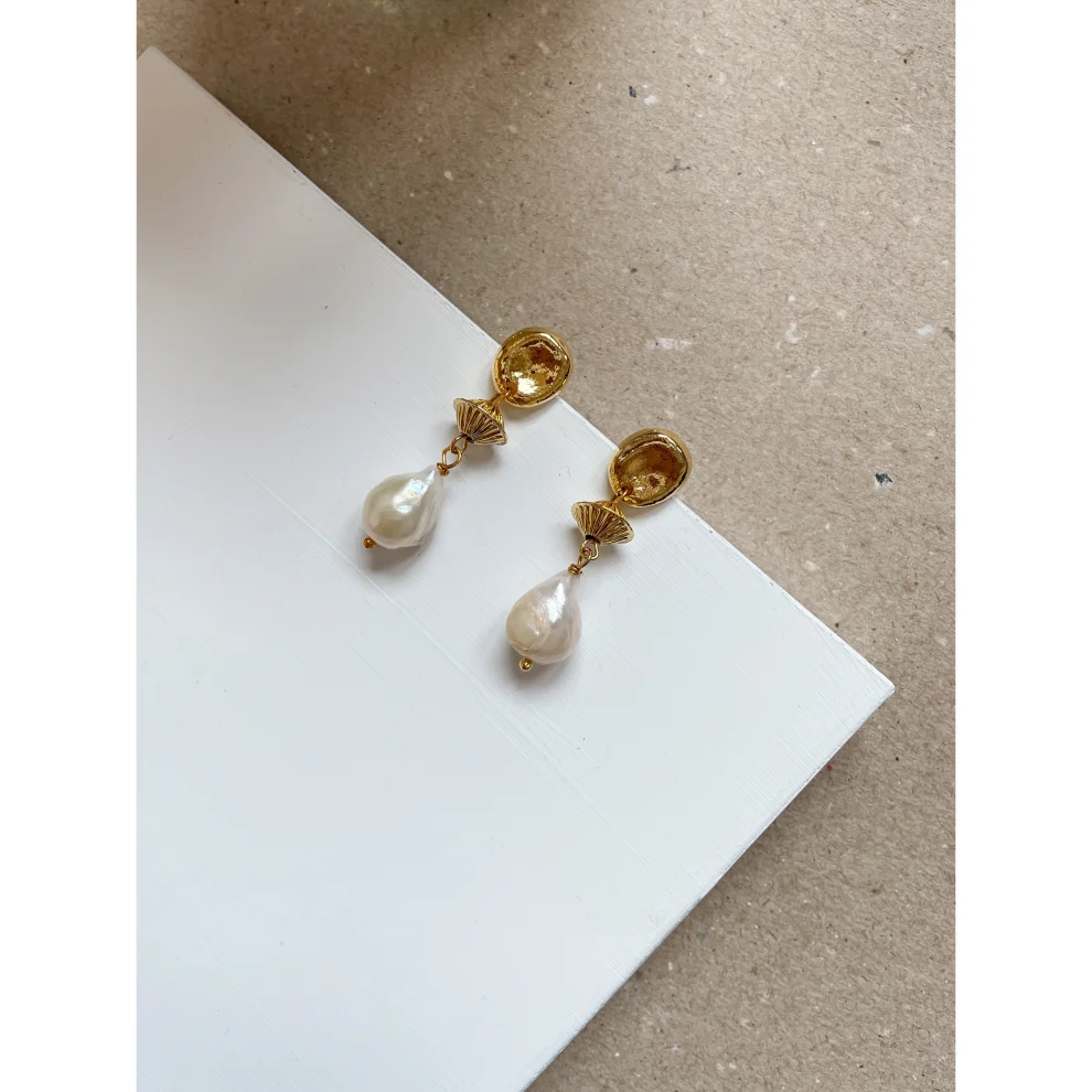 Pierre Violette - Biana Big Drop Pearl Earrings