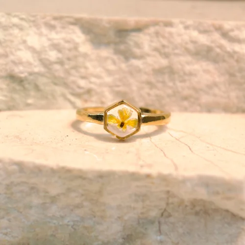 Fiorel Design - Real Flower Ring- One And Only Yellow