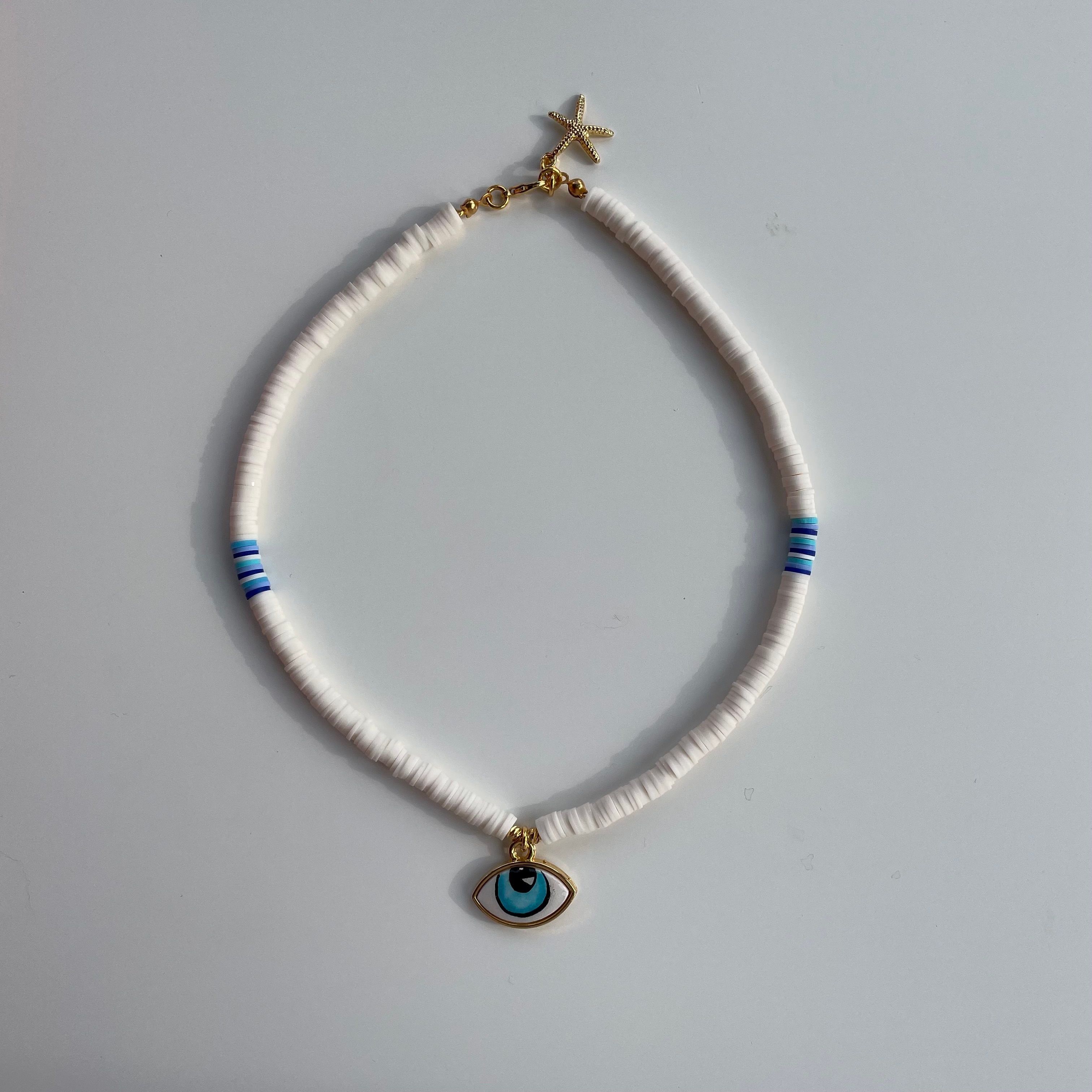 Bead Necklace With Ewil Eye Talisman