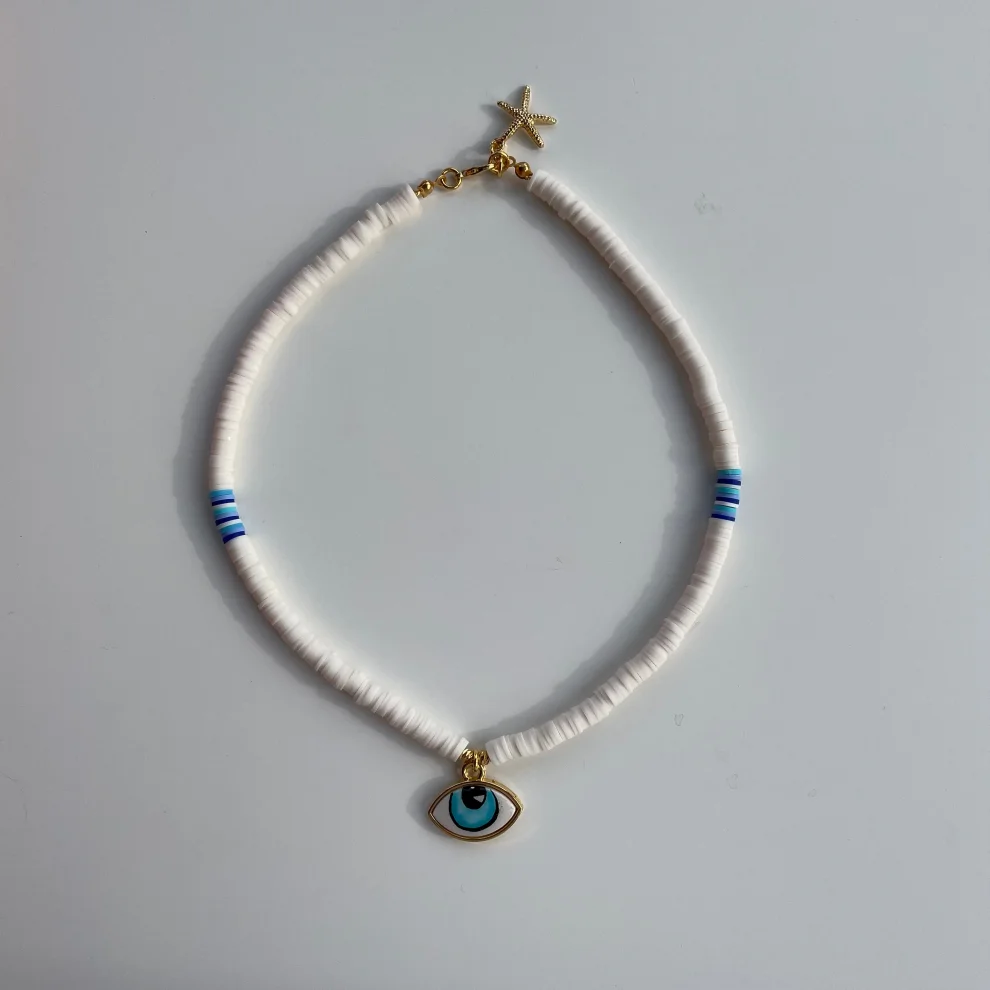  Byebruketenci - Bead Necklace With Ewil Eye Talisman