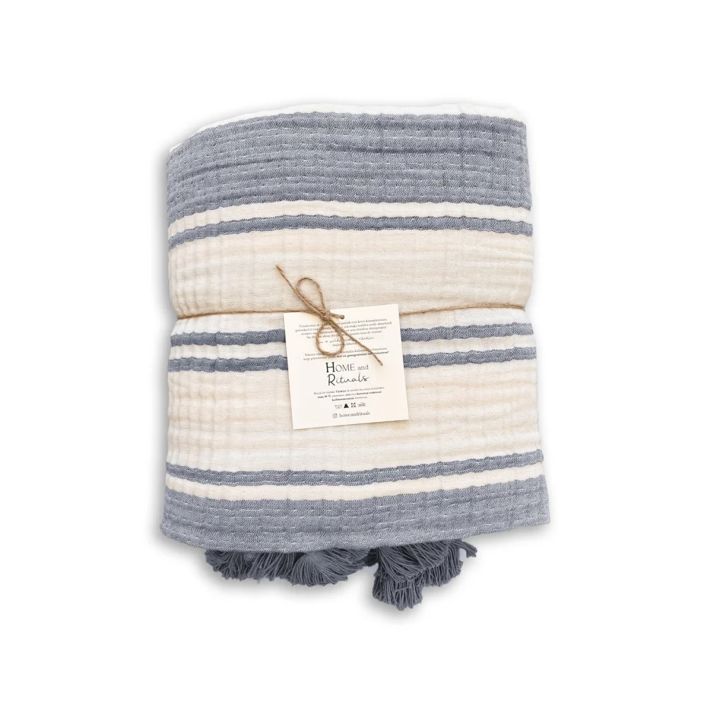 Home and Rituals - Striped 4 Layer Muslin Throw