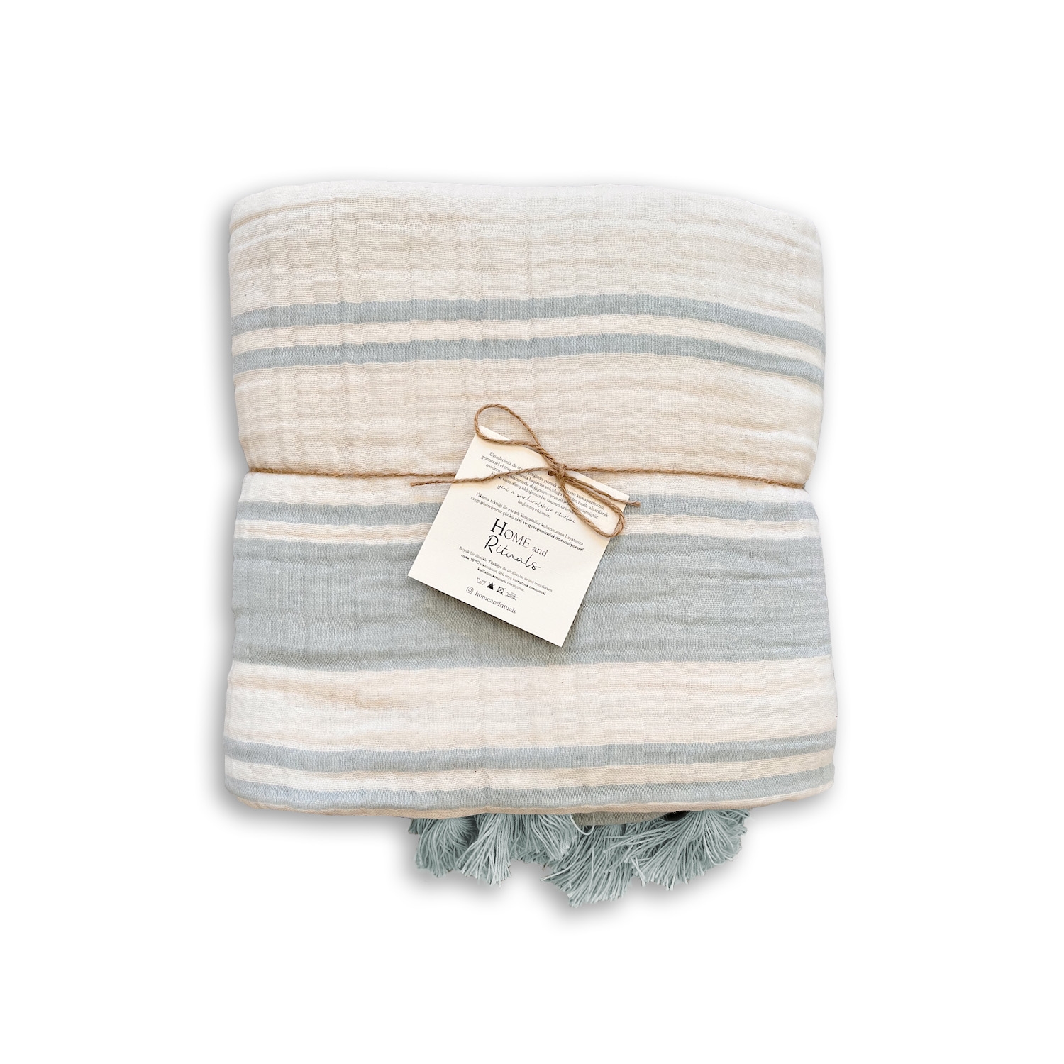 Striped 4 Layer Muslin Throw