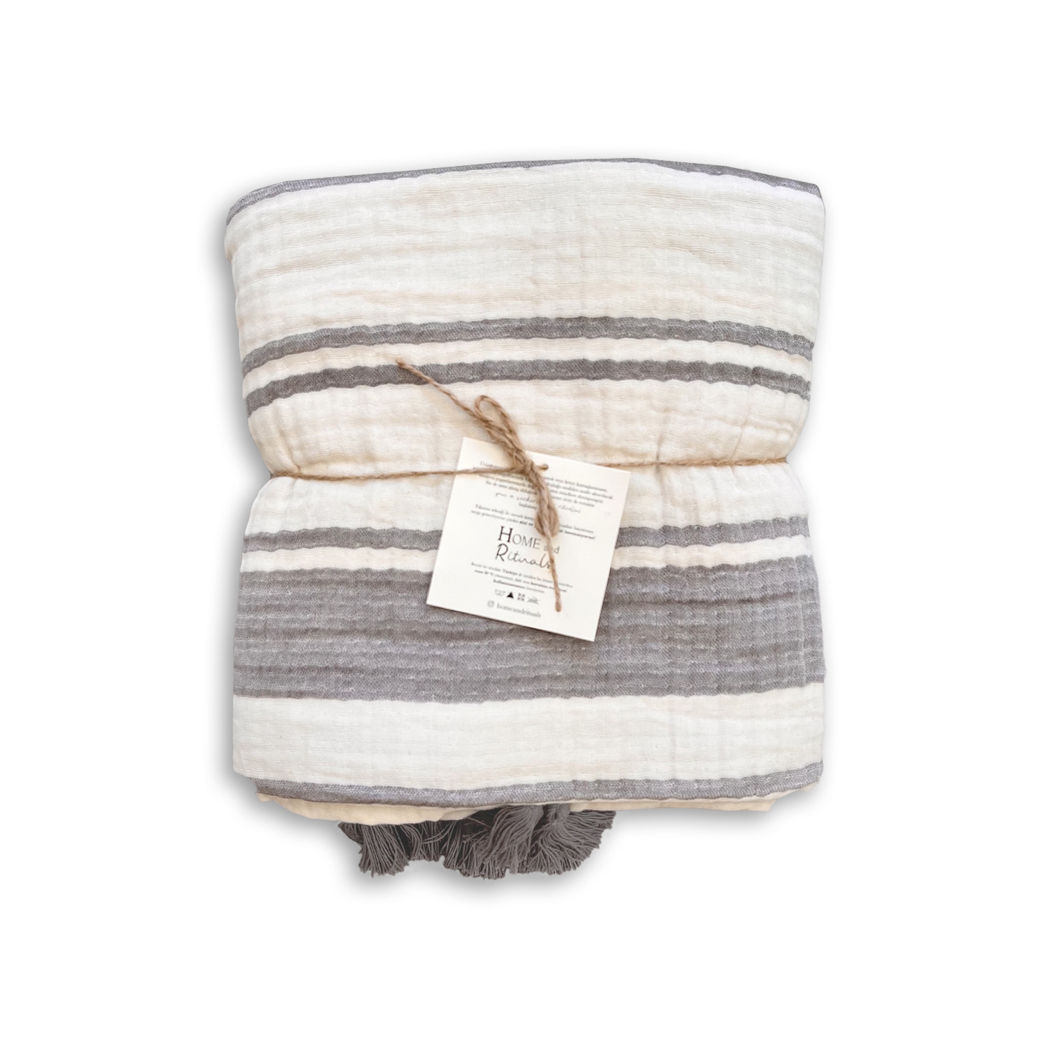 Striped 4 Layer Muslin Throw