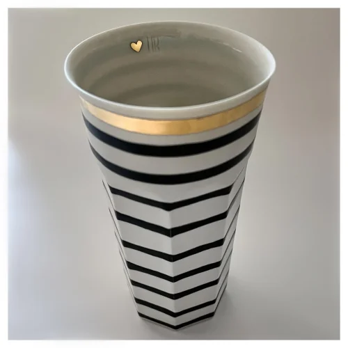 Nil Kayılı Porcelain - Strips And Gold Max Bardak