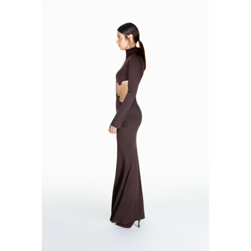 Quatervois - 07 Embroidered Maxi Dress With Cut Out