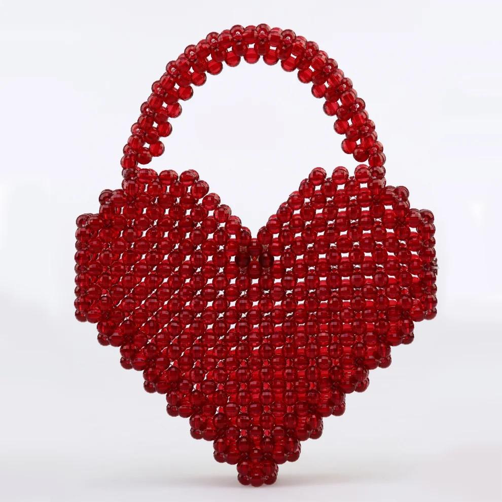 Ava Villain - Eros Heart Beaded Bag