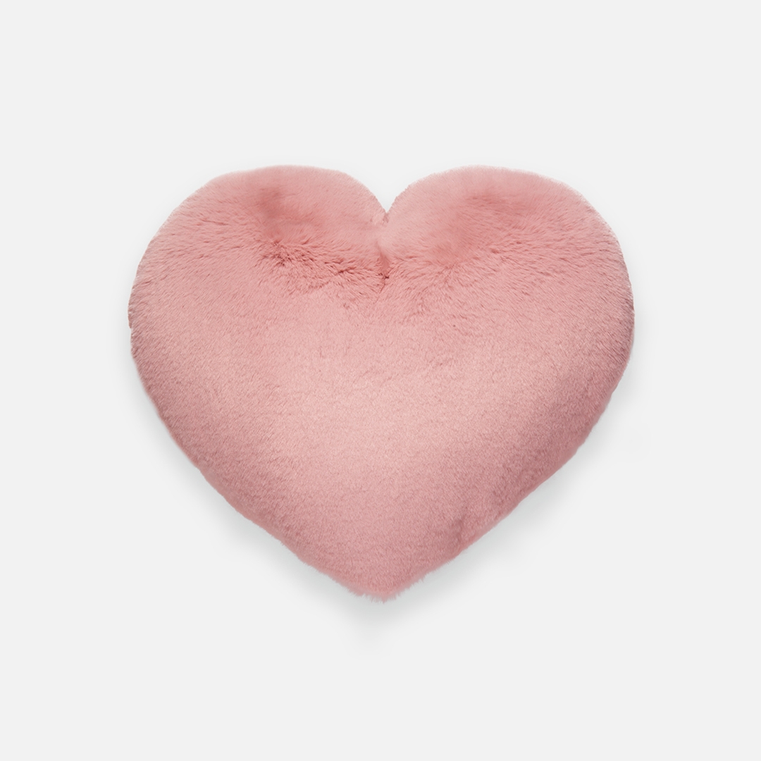 Faux Fur Heart Pillow