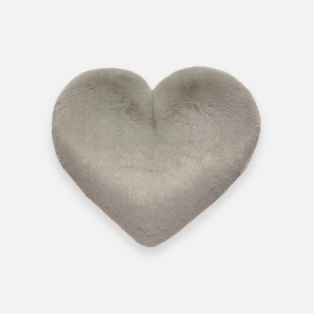 Faux Fur Heart Pillow