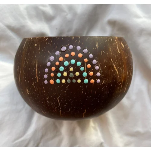 Ebru Sayer Art & Design - Hand Painted Jumbo Original Coconut Bowl