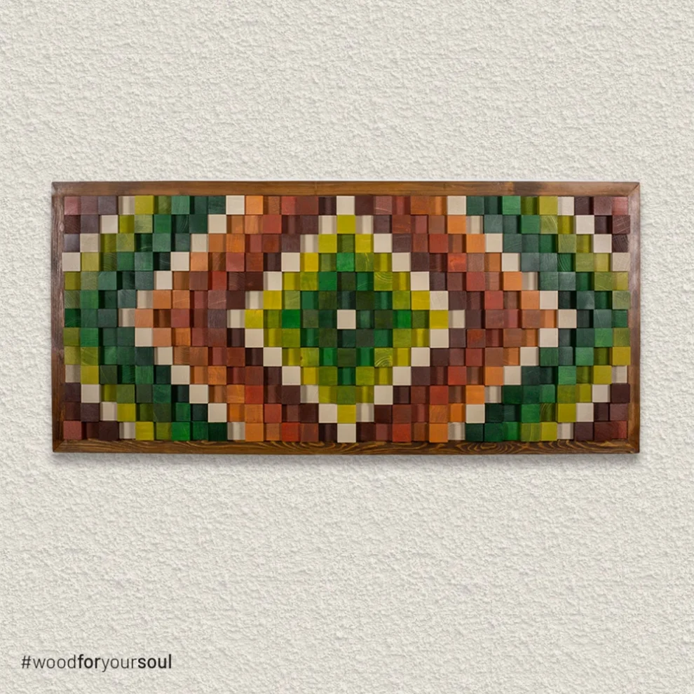 Arbe Design Studio - African Bandana 3d Handmade Wood Wall Art