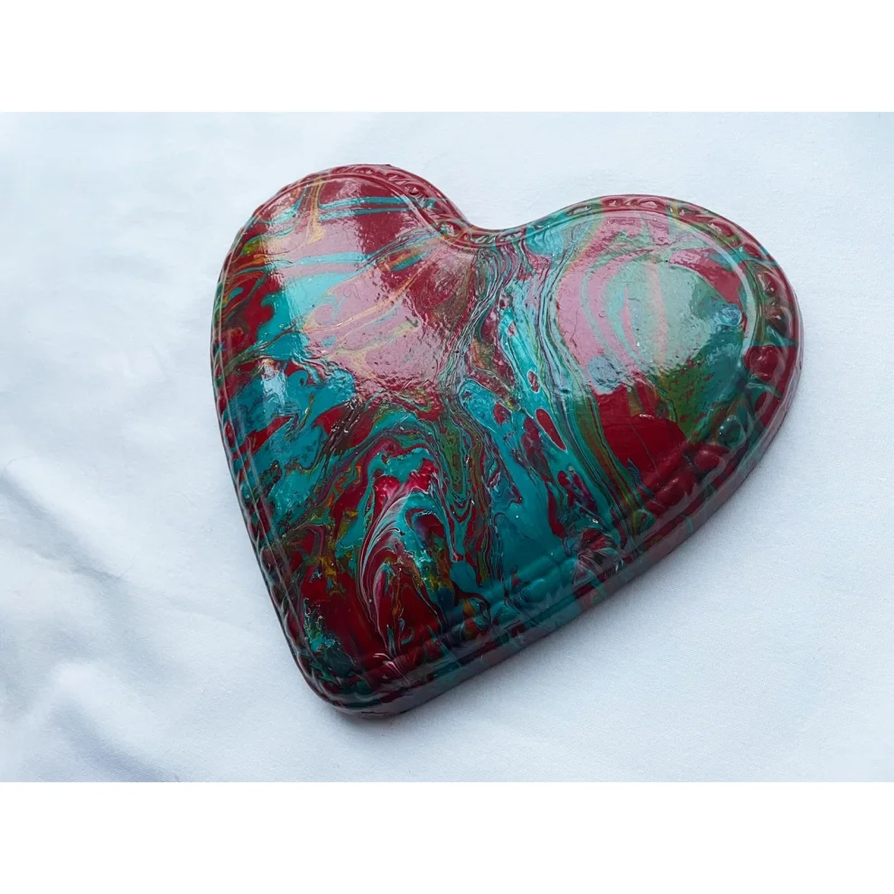 Ebru Sayer Art & Design - Ceramic Pouring Heart Decorative Object