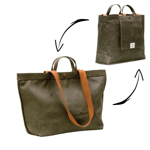 Çuval - No. 203 Medium Tote Moss (çift Taraflı)