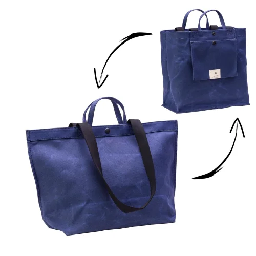 Çuval - No. 203 Medium Tote Ocean (çift Taraflı)