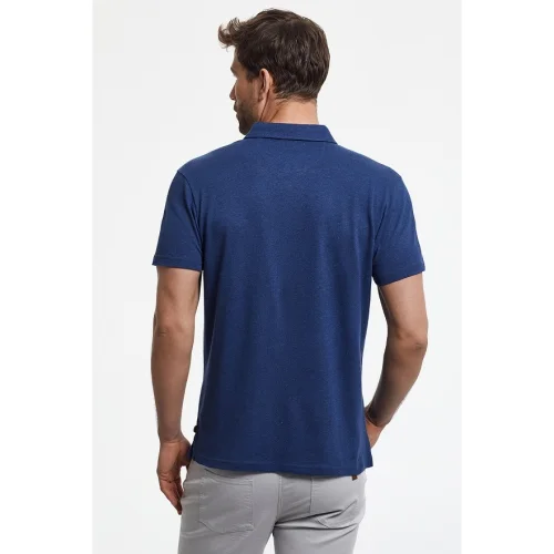 Port Royale	 - Linen Cotton Mix Polo T-shirt