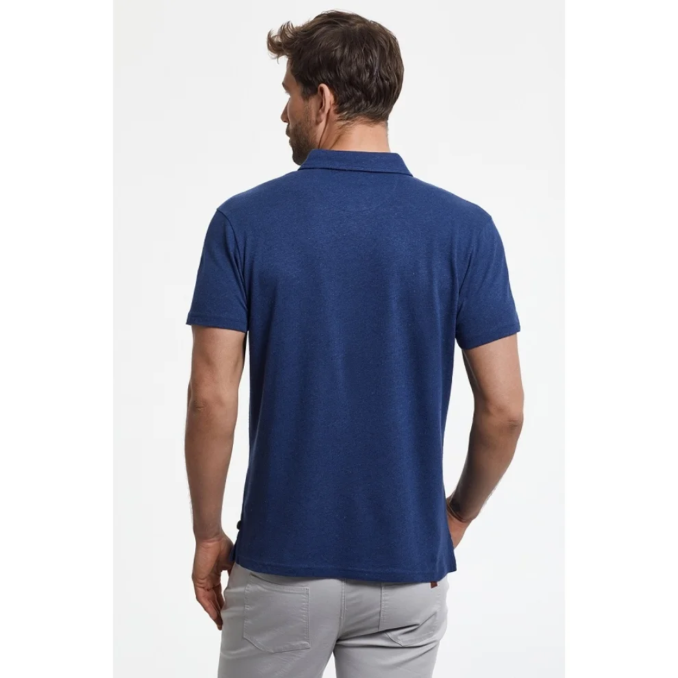 Port Royale	 - Linen Cotton Mix Polo T-shirt