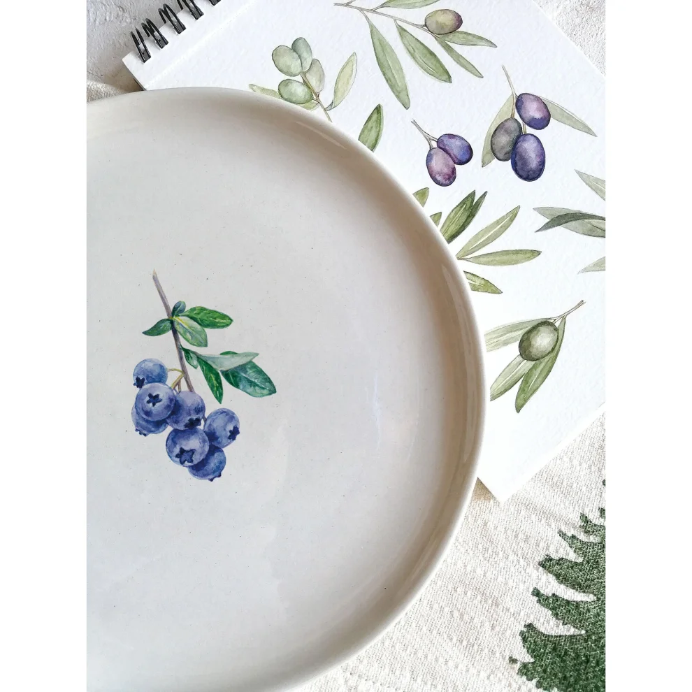 Fusska Handmade Ceramics - Blueberry Fruit Plate