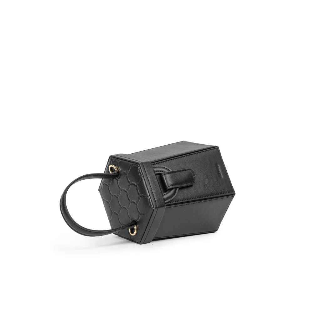 Black Estar Shiny Croc Box Bag, WHISTLES