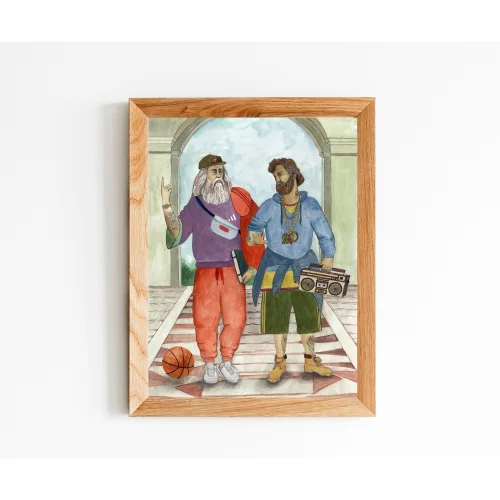 Naz Saner Draws - School Of Athens - Art Print