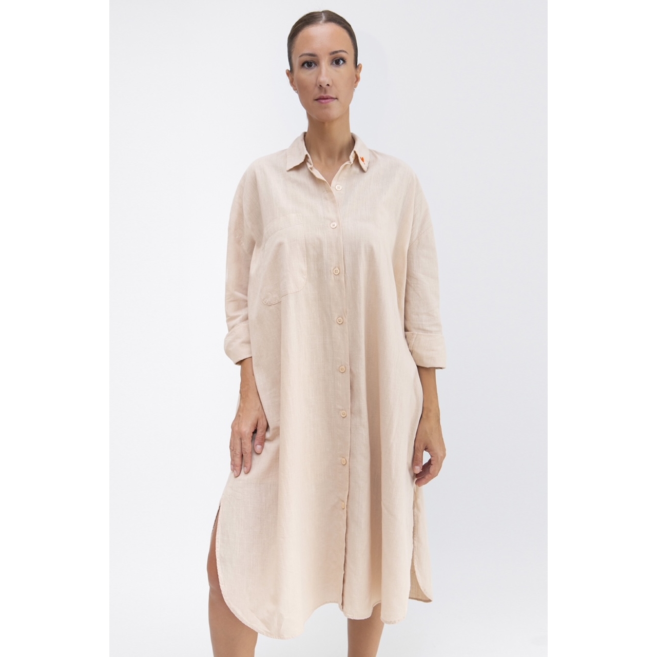 Slub Shirt Dress