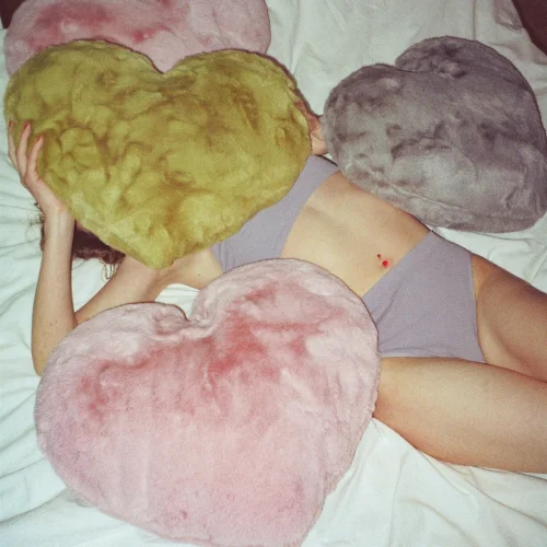 Ali Nuh Objects - Faux Fur Heart Pillow