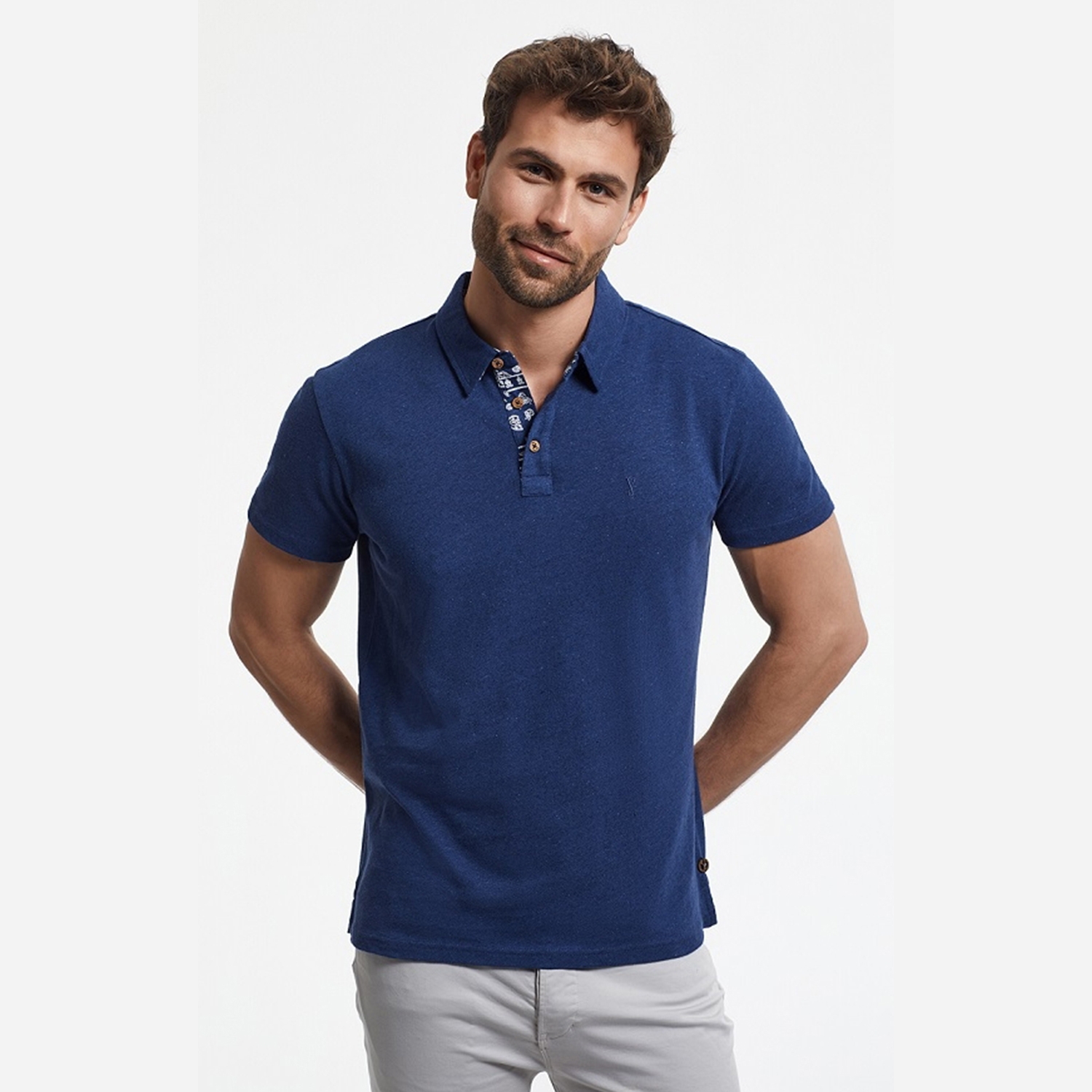 Linen Cotton Mix Polo T-shirt