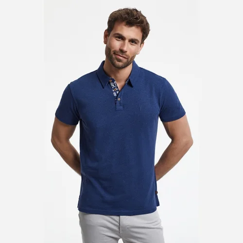 Port Royale	 - Linen Cotton Mix Polo T-shirt