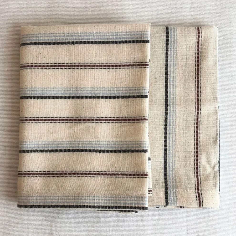 Well Studio Store - Striped Buldan Fabric 50*30cm 2-piece Kitchen Cloth