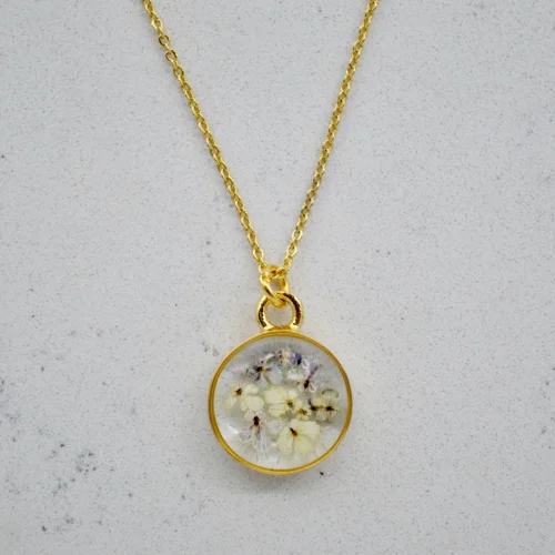 Fiorel Design - Real Flower Joy And Happiness Circle Necklace