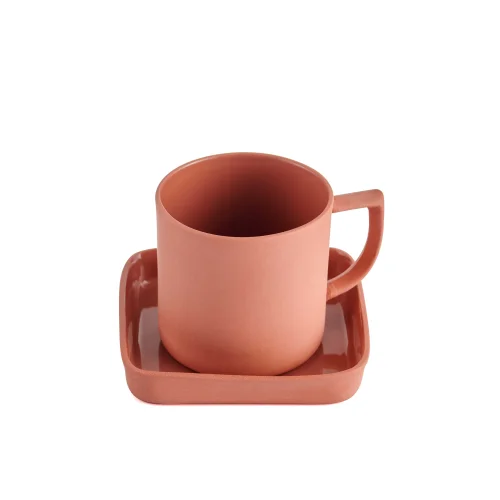 Ayşe Yüksel Porcelainware - Flat Round Handmade Porcelain Coffee Cup Set