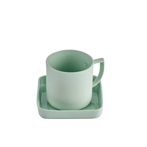 Ayşe Yüksel Porcelainware - Flat Round Handmade Porcelain Coffee Cup Set