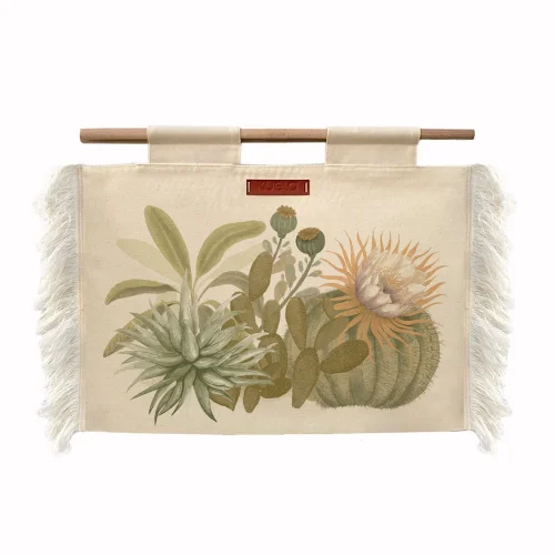 Kuela Studio - Botanica Wood Handle Patterned Handbag
