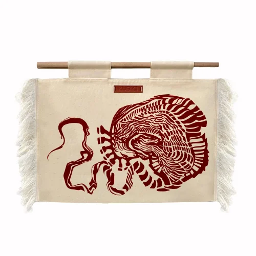 Kuela Studio - Fossil Wood Handle Patterned Handbag