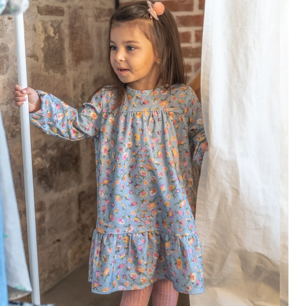 Moose Store Baby & Kids - Organik Pamuk Çiçekli Elbise