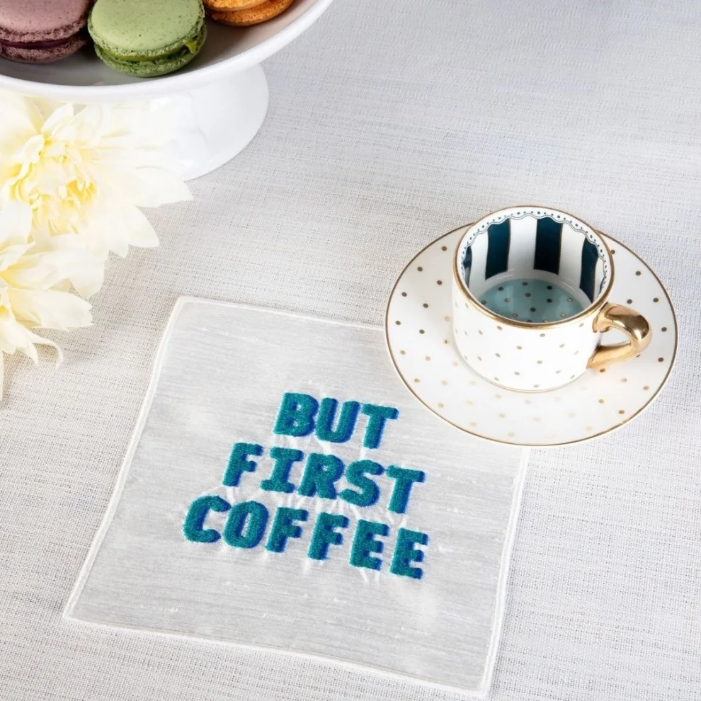 Well Studio Store - But First Coffee - Cocktail Napkin