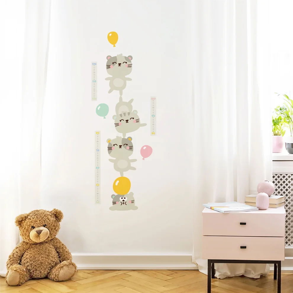 Jüppo - Juggler Kitty Kats Wall Sticker Height Ruler