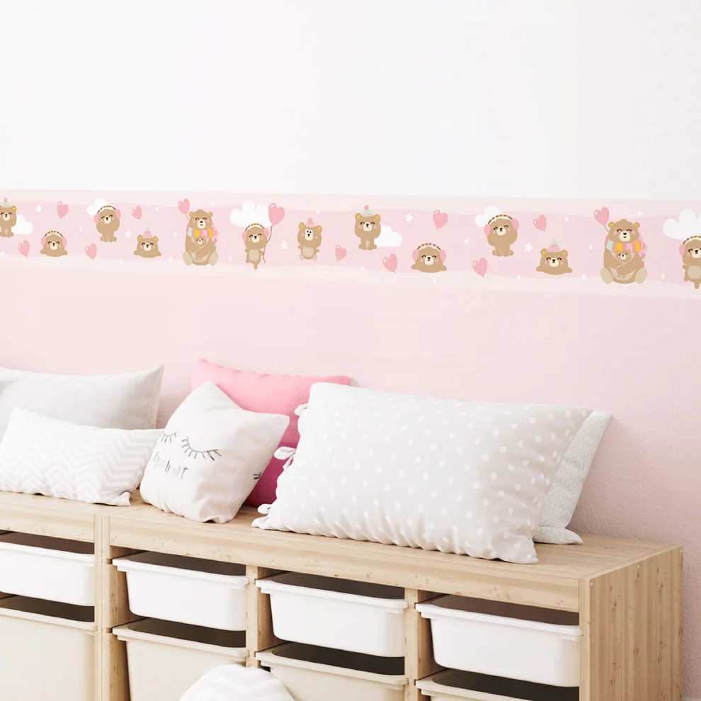 Jüppo - Teddy Bears And Clouds Wall Border Sticker