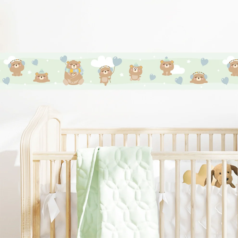 Jüppo - Teddy Bears And Clouds Border Wall Sticker