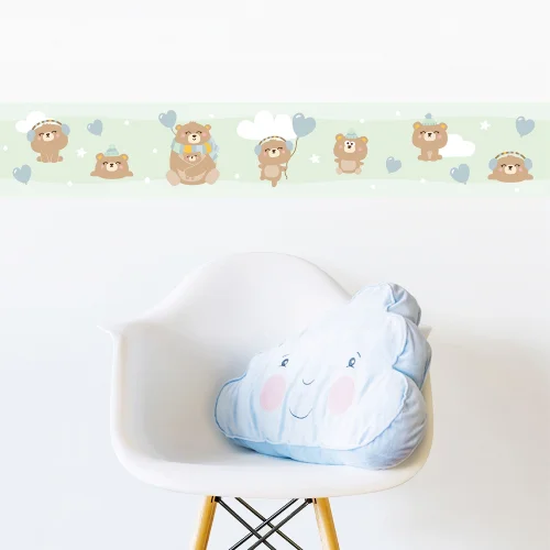 Jüppo - Teddy Bears And Clouds Wall Border Sticker