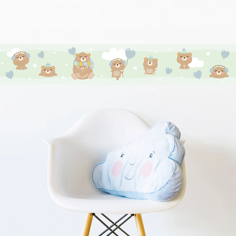 Jüppo - Teddy Bears And Clouds Border Wall Sticker