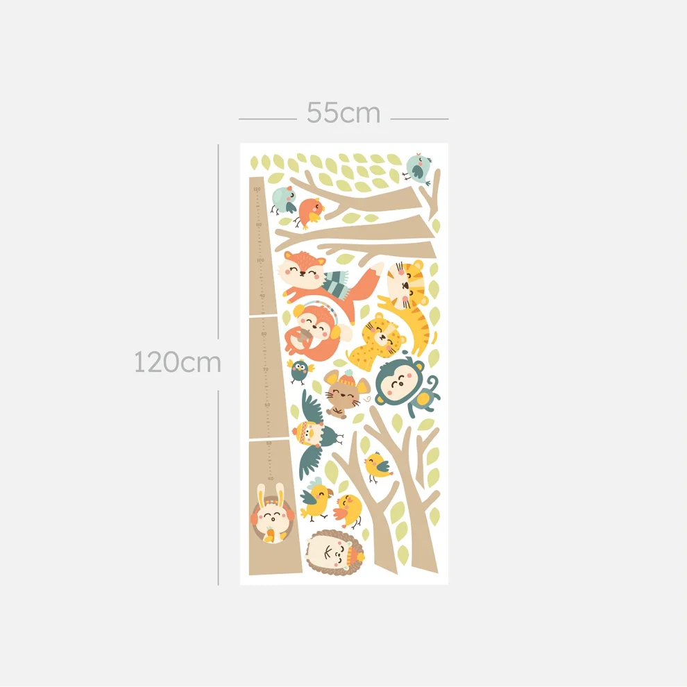 Jüppo - Woodland Tree Wall Sticker Height Ruler