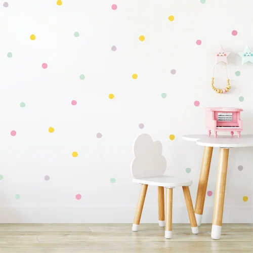 Jüppo - Soft Pastel Polka Dots Mini Wall Sticker Set