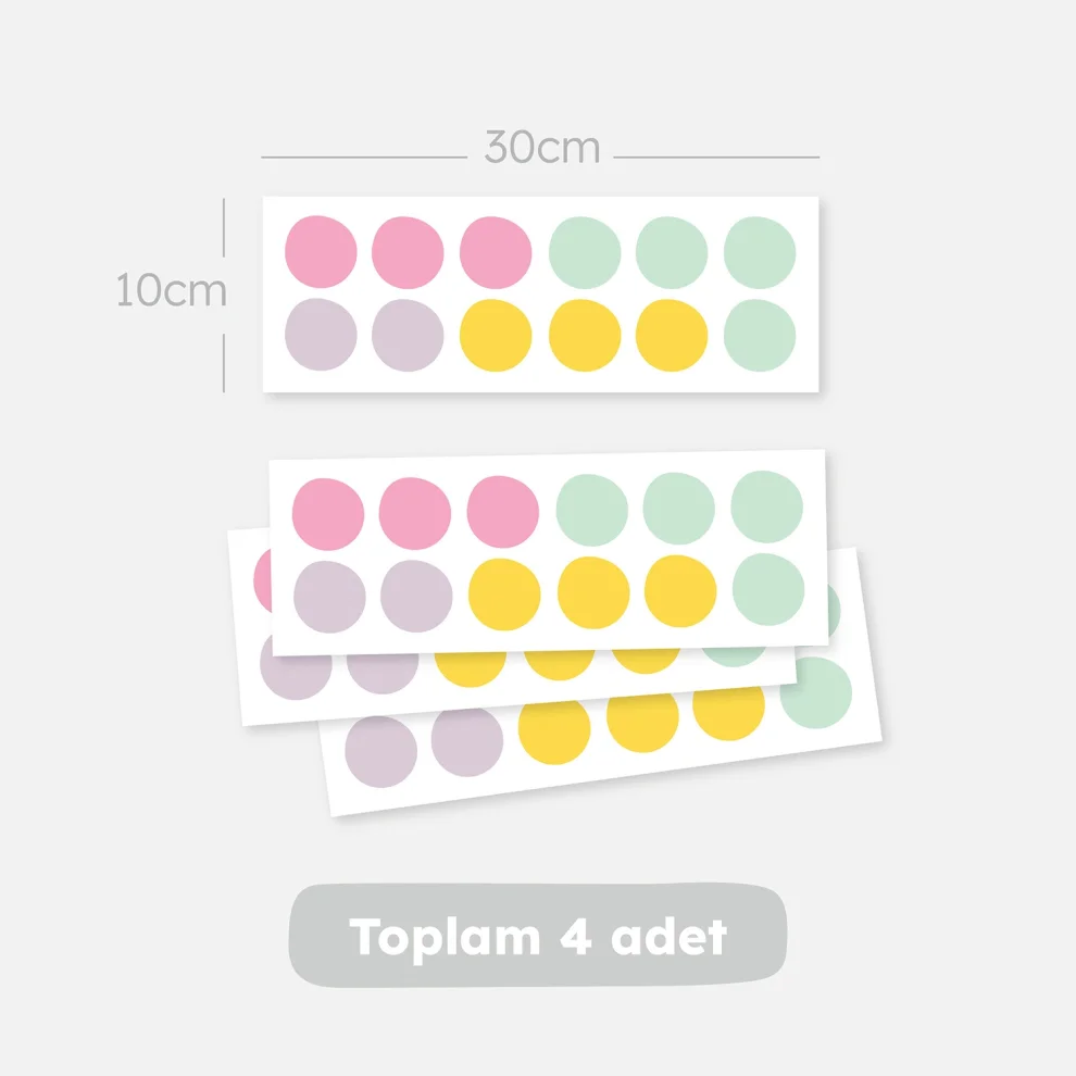Jüppo - Soft Pastel Polka Dots Mini Wall Sticker Set