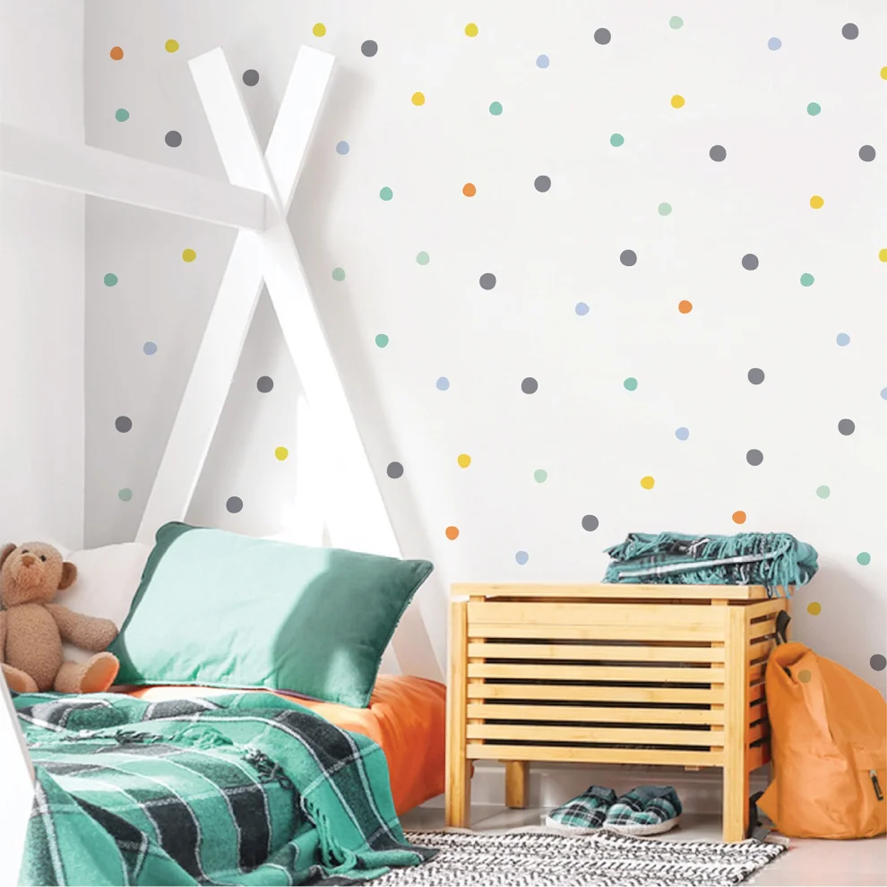 Jüppo - Polka Dots Mini Wall Sticker Set