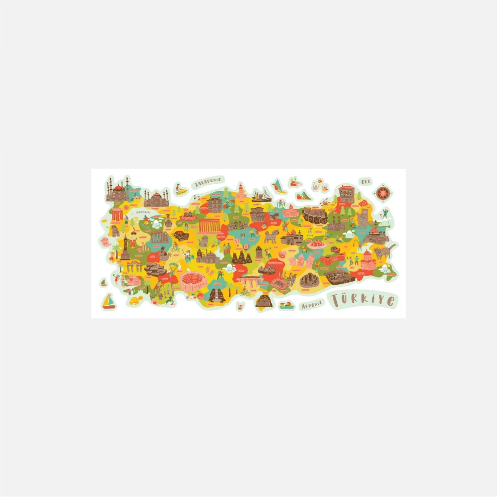 Jüppo - Türkiye İller Haritası Duvar Sticker