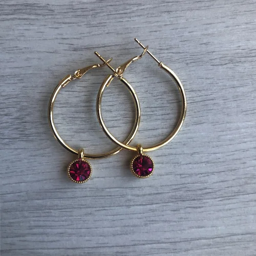 Byebruketenci - Zircon Stone Gold Earrings