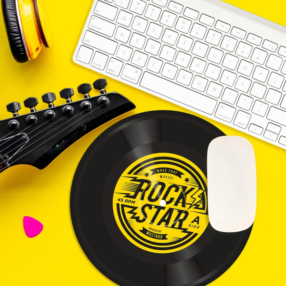 Mustard - Rock N Roll Mouse Pad