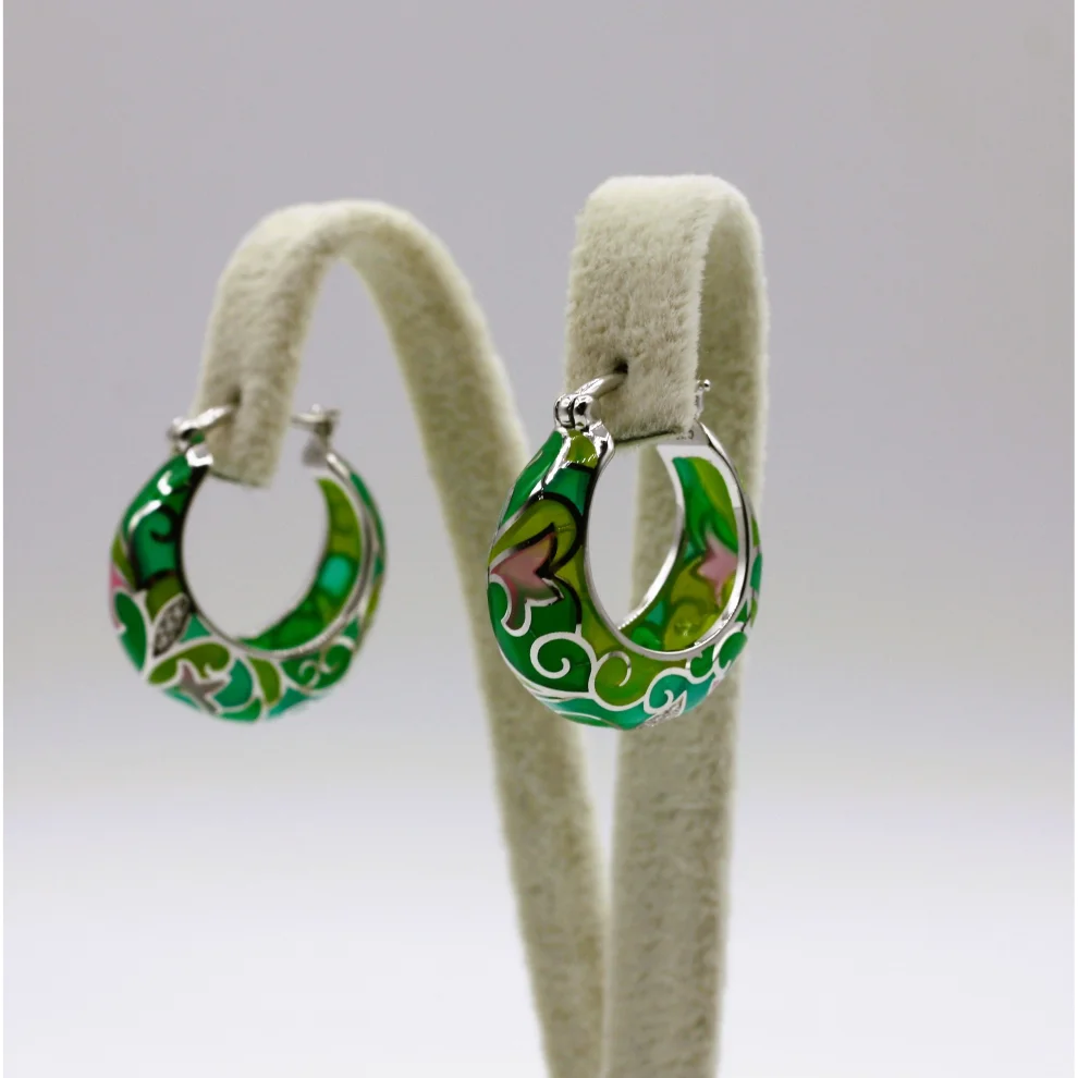Fia Silver - Varia 925 Silver Earing With Enamel